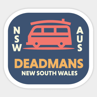 Retro Surfing Emblem Deadmans NSW Australia // Vintage Surfing Badge Sticker